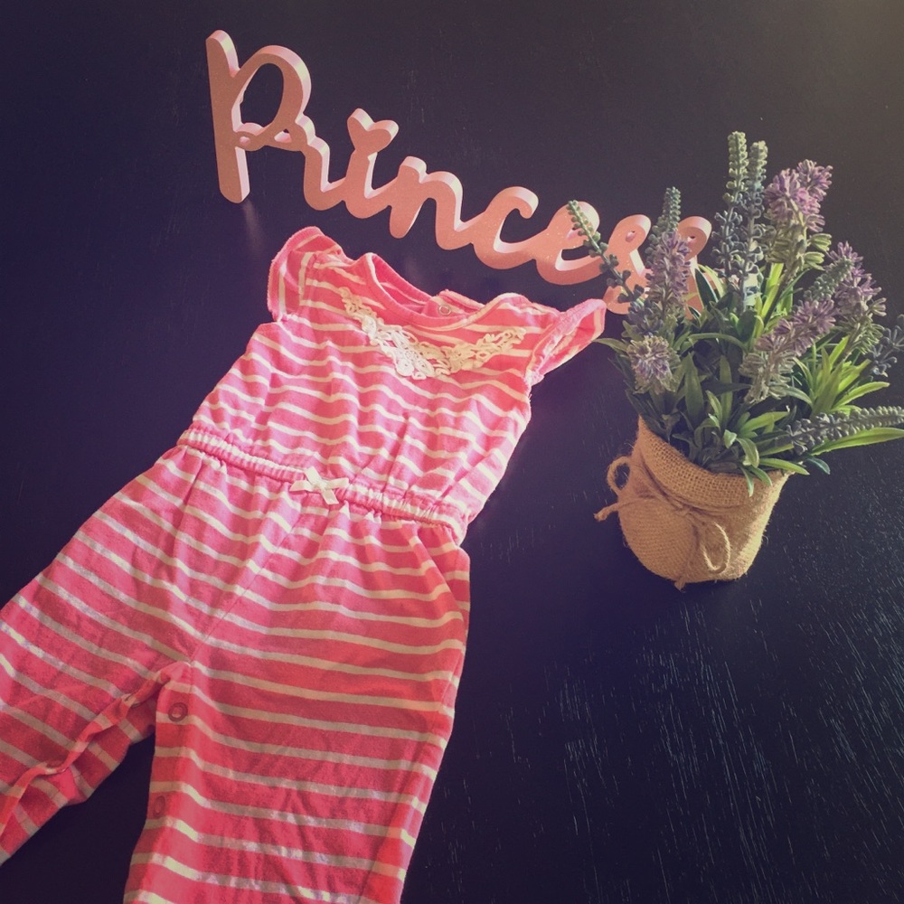 Carter’s Striped Embroidered Romper